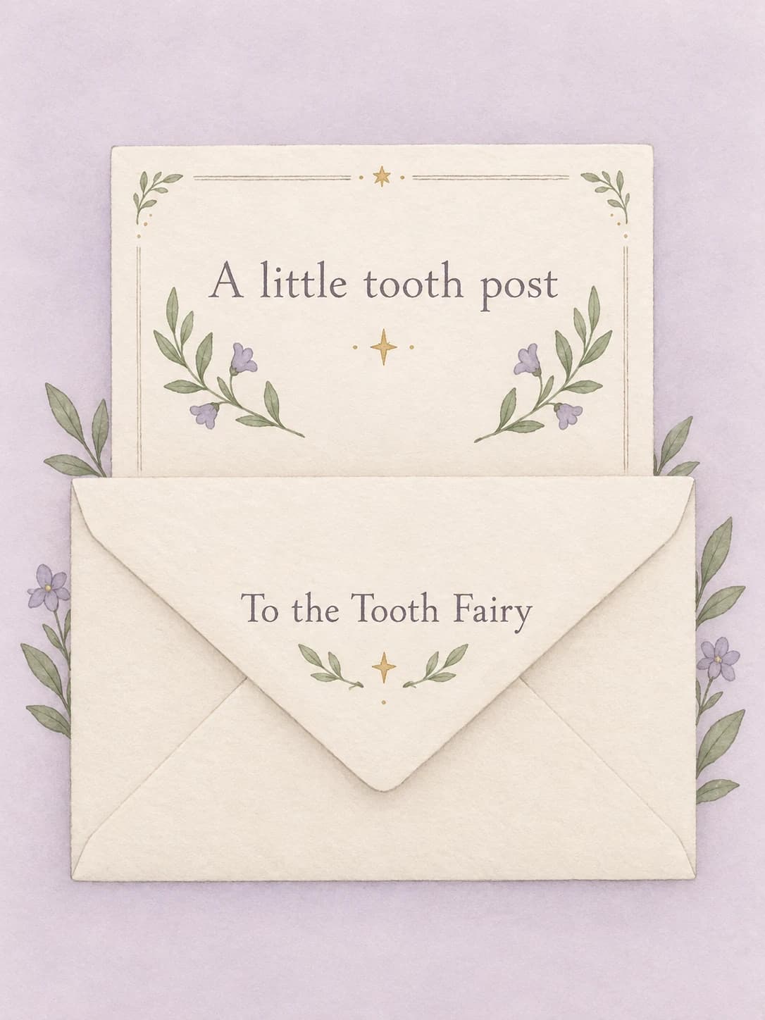Tooth Fairy Envelope illustrated design preview