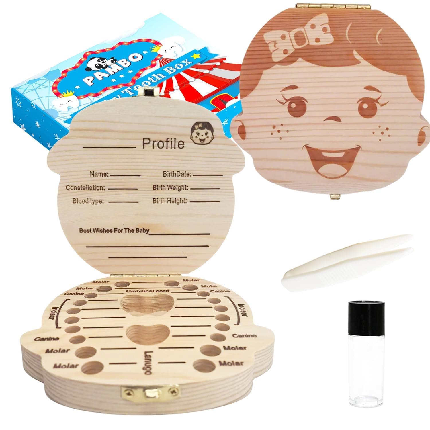 PAMBO Wooden Tooth Box · Girls