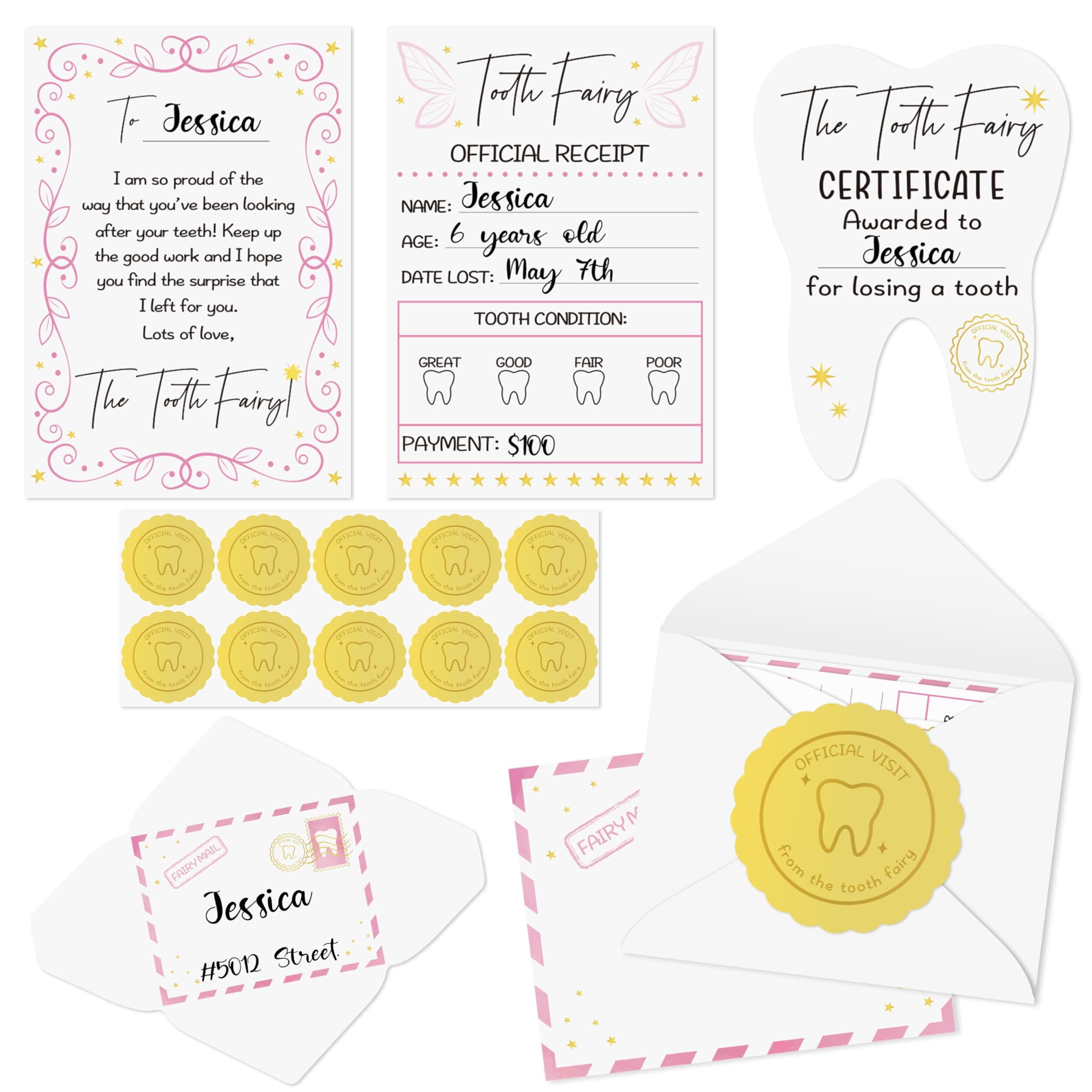 Tooth Fairy Envelope & Receipts