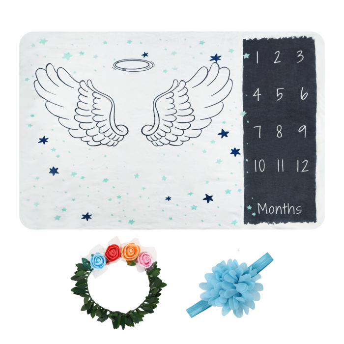 Baby Monthly Milestone Blanket -Angel (2)