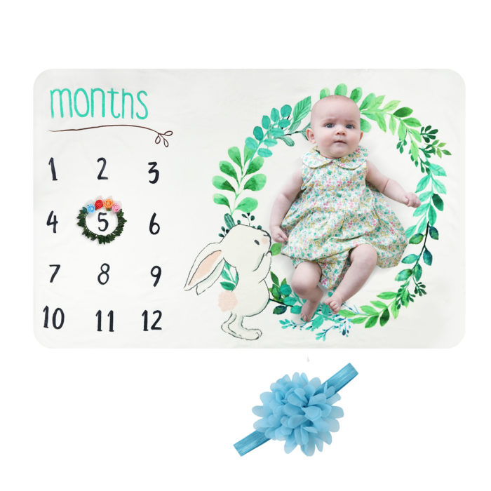 Baby Monthly Milestone Blanket - Rabbit