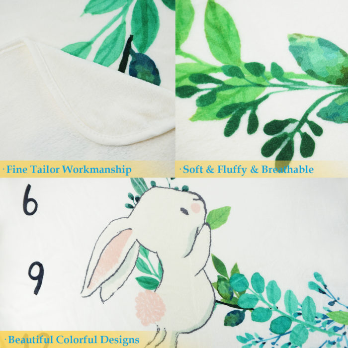Baby Monthly Milestone Blanket - Rabbit