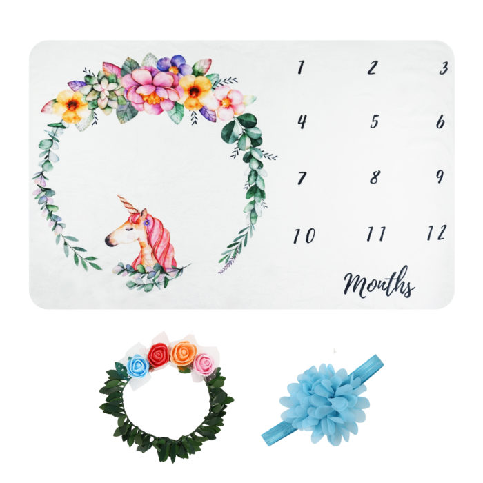 Baby Monthly Milestone Blanket Unicorn