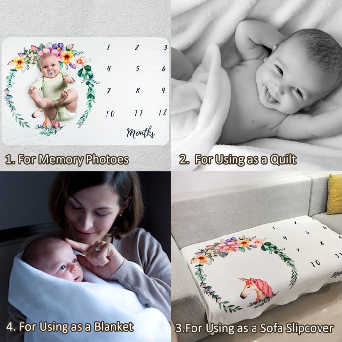 Baby Monthly Milestone Blanket Unicorn