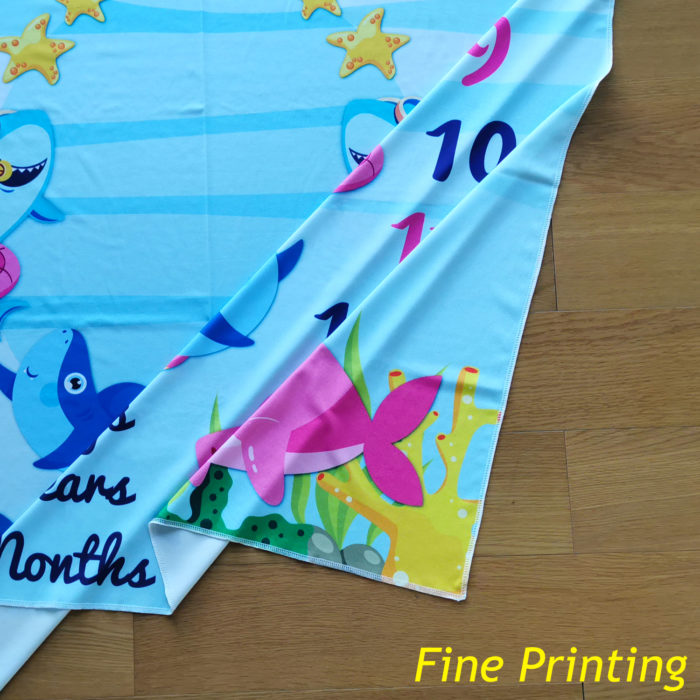 Baby Shark Month Milestone Blanket for Photo Taken - Baby Age Blanket | Shark Baby Shower Gifts - Image 3