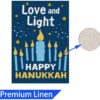 Happy Hanukkah Garden Flag Vertical Double Sided, Burlap Flag for December Chanukah Decoration - Love and Light Menorah Jewish Holiday Garden Outdoor & Yard Decoration Flag 12.5" x 18" - Image 2