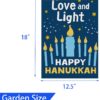 Happy Hanukkah Garden Flag Vertical Double Sided, Burlap Flag for December Chanukah Decoration - Love and Light Menorah Jewish Holiday Garden Outdoor & Yard Decoration Flag 12.5" x 18" - Image 3